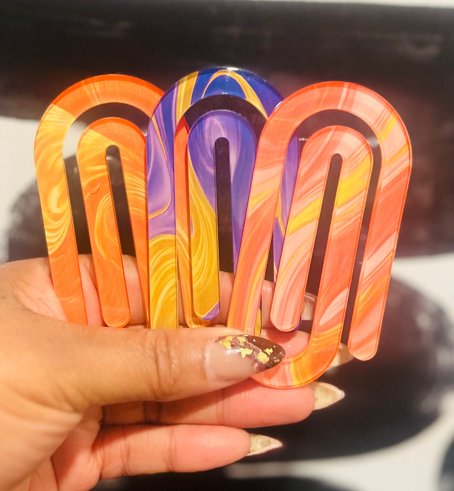 Rainbow Jumbo Paper Clip Set (3)