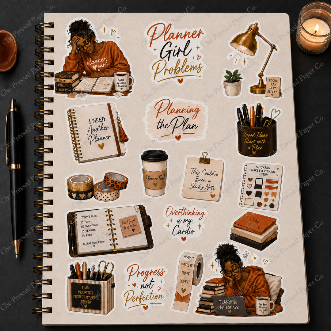 Planner Girl Problems Sticker Sheet