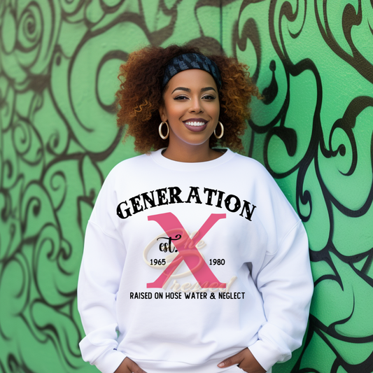 Gen X "Raised on Water Hose" Pink (Front and Back)