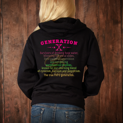 Gen X "Raised on Hose Water" Multicolor  (front and back)