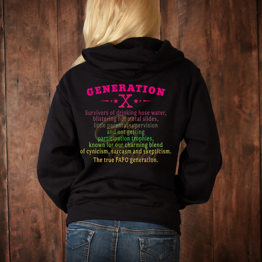 Gen X "Raised on Hose Water" Multicolor  (front and back)