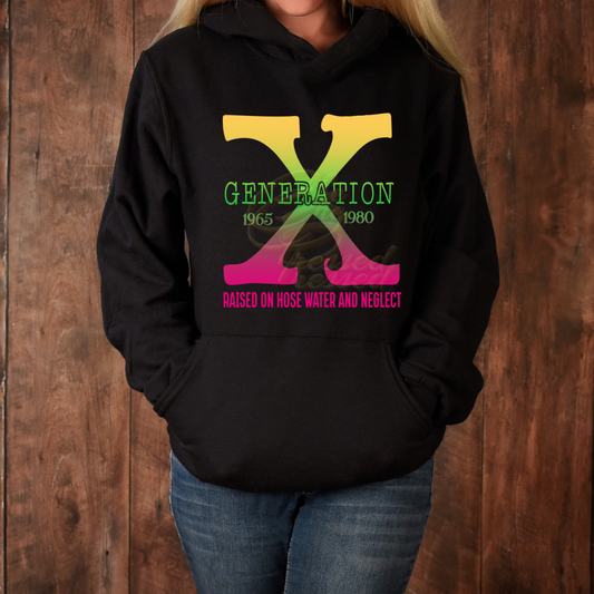 Gen X "Raised on Hose Water" Multicolor  (front and back)