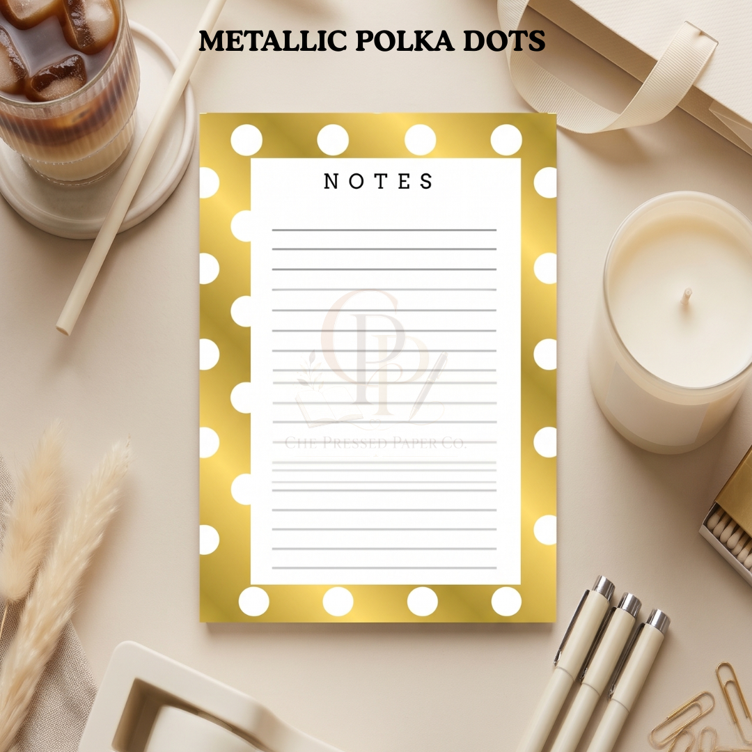 Metallic Polks Dots Notepad