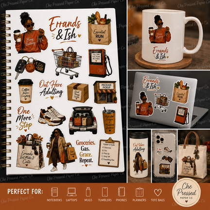 Errands & Ish (Orange) Sticker Sheet
