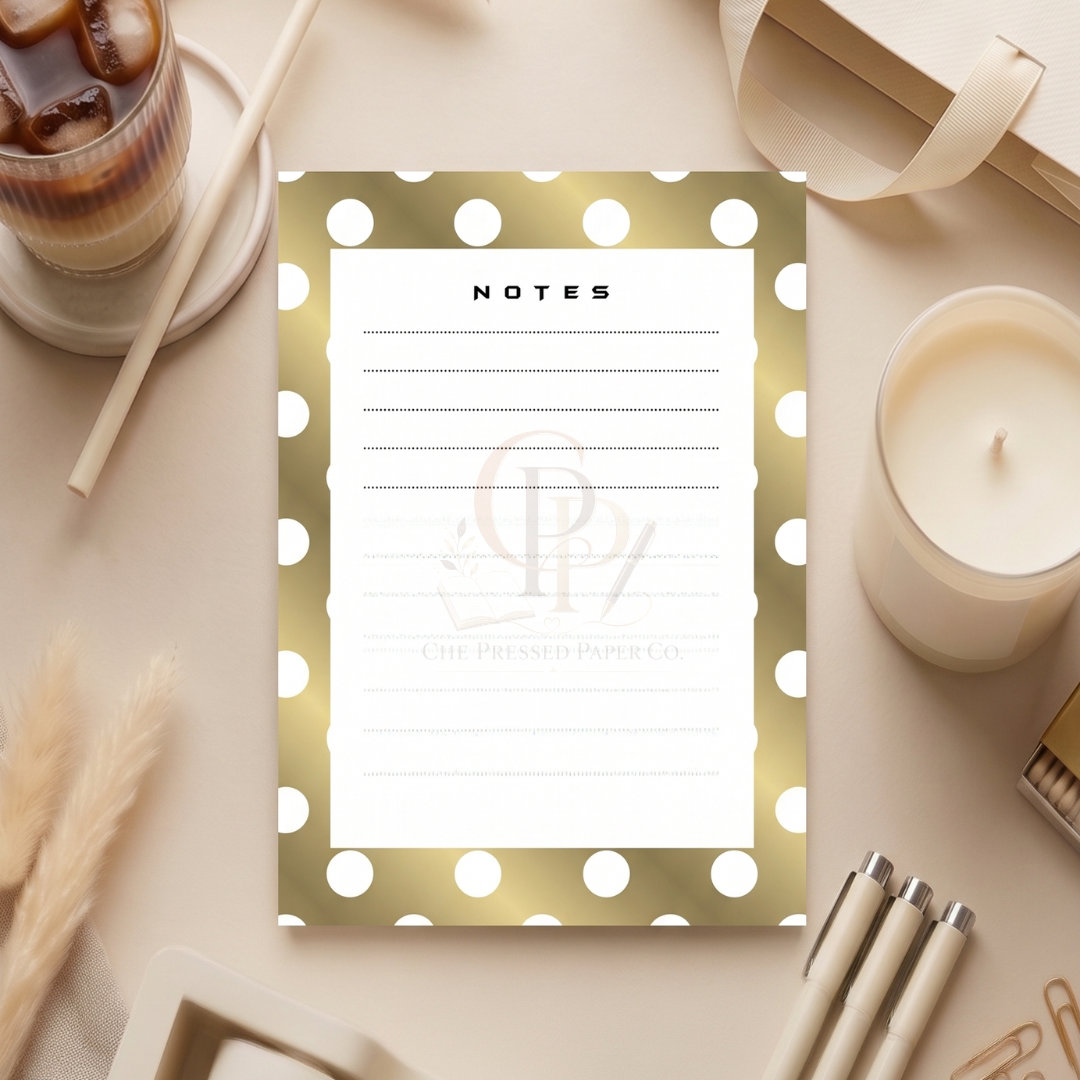 Metallic Polks Dots Notepad