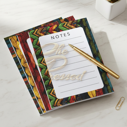 Afrocentric Knitted Notepad Set (4) Green
